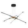 Modern Stepless Dimming Long Strip Sputnik Led Chandelier Gold Black Gold