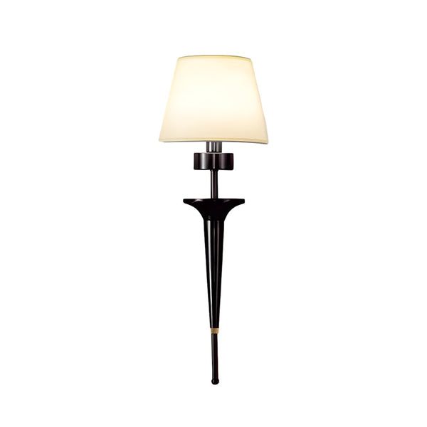 25 98 In H Gold Black Copper 1 Light American Wall Sconce With Fabric Shade