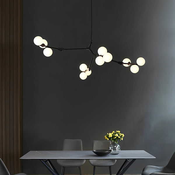 Nordic Style Modern Minimalist Cluster Metal Glass Chandelier Black Gold Fixture