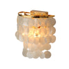 Gold Chrome Coastal Capiz Shell Wall Sconce Led Metallic Bedside Wall Lighting