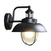 Nautical Black 1 Light Metal Cage Seeded Glass Outdoor Wall Light