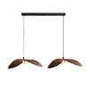 Wabi Sabi Walnut Bar Chandelier Leaf Curve Wooden Pendant Light