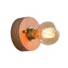 Round Square Vintage Walnut Wood Wall Lamp 1 Light With Pull Chain Switch