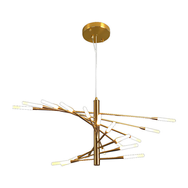 Modern Chandelier Rotating Fireworks Black Gold