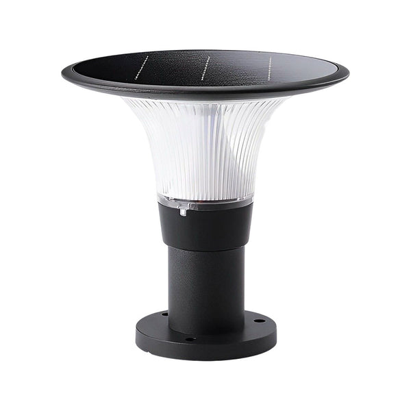 Round Black Solar Fence Post Light Ha082917