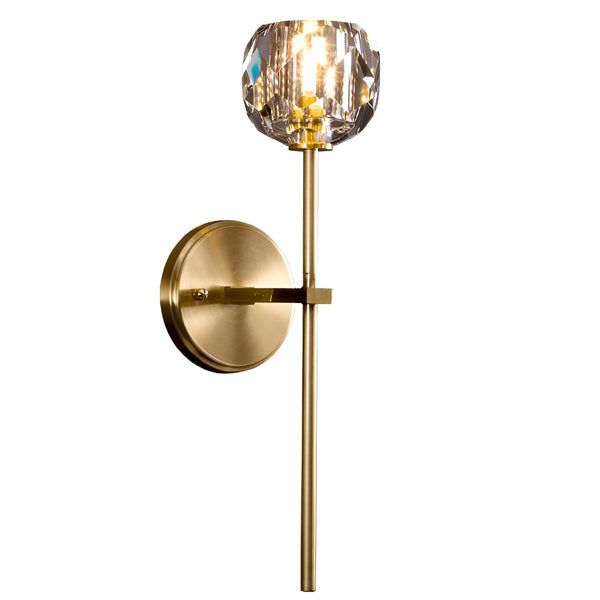 Ball Shaped Led Crystal Gold Postmodern Wall Lamp