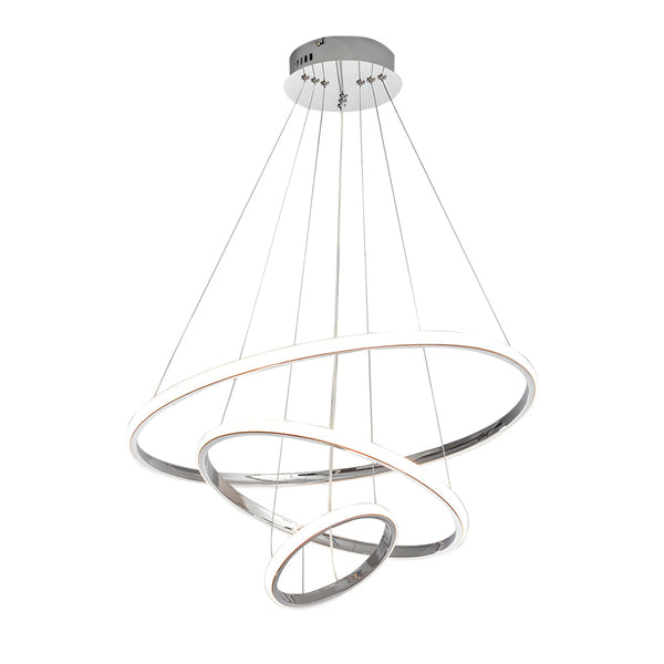 Contemporary Hanging 3 4 Light Tiered Ring Chandelier Chrome