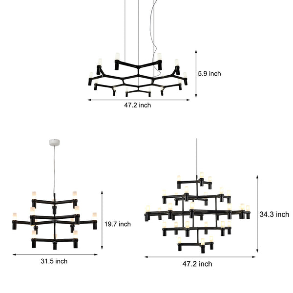 Creative Metal Special Shaped Geometric Led Designer Nordic Chandelier