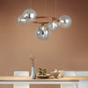 5 7 9 Light Glass Ball Circular Contemporary Chandelier With 3 Step Dimming