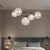 5 7 9 Light Glass Ball Circular Contemporary Chandelier With 3 Step Dimming