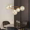 5 7 9 Light Glass Ball Circular Contemporary Chandelier With 3 Step Dimming