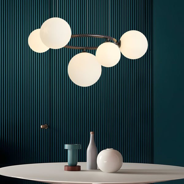 5 7 9 Light Glass Ball Circular Contemporary Chandelier With 3 Step Dimming