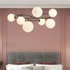 5 7 9 Light Glass Ball Circular Contemporary Chandelier With 3 Step Dimming
