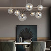 5 7 9 Light Glass Ball Circular Contemporary Chandelier With 3 Step Dimming