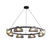 Round 6 8 10 Lights Curved Striped Glass Led Dimmable Nordic Chandelier Li002764