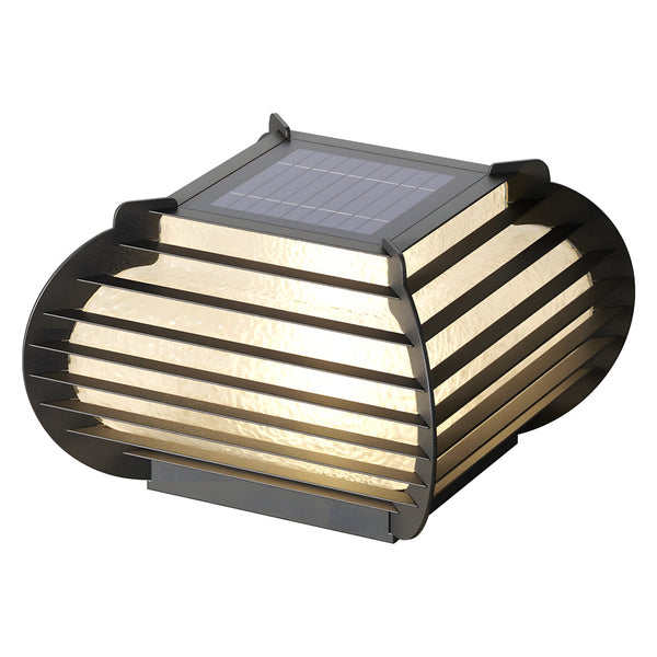Black Lattice Hardiwred Solar Outdoor Post Pier Mount Light