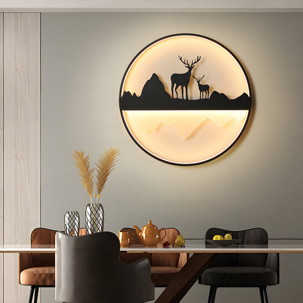 Round Mountain Scenery Outdoor Wall Light Li002710
