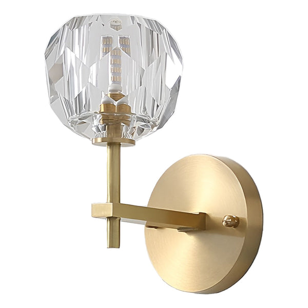 Ball Shaped Led Crystal Gold Postmodern Wall Lamp