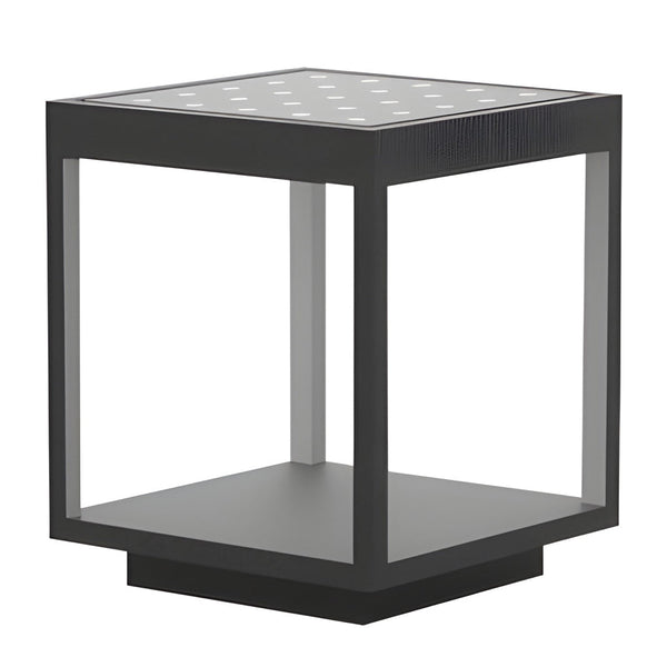 Modern Open Frame Square Led Solar Pier Mounted Outdoor Post Light