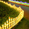 8 Pack Wave Shaped Solar Led Lighted Garden Fence For Christmas