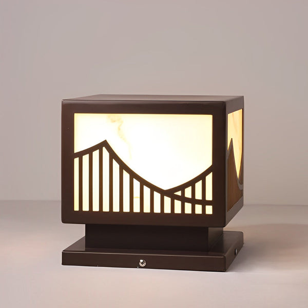 Mountain Scenery Modern Solar Post Light Li002225