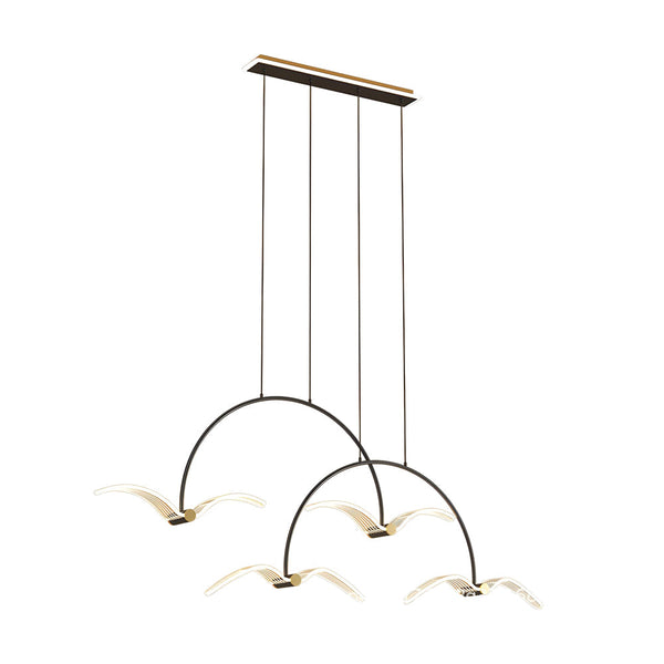 2 4 Light Modern Led Acrylic Seagull Linear Chandelier For Dining
