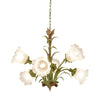Modern Pastoral Green Flower Hanging Chandelier 3 6 8 Light