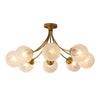 Modern Brass Carved Glass Semi Flush Mount Ceiling Light 6 8 Light