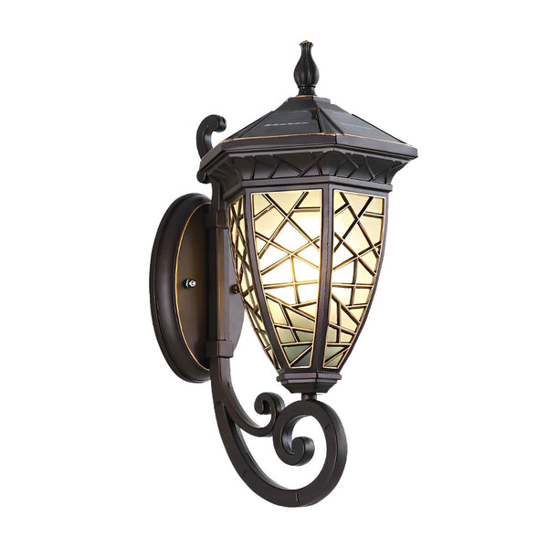 Retro Pattern Solar Powered Wall Lamp Ha080219