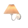 Vintage 1 Light Dimmable Metallic Armed Sconce With Pleated Fabric Shade