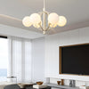 19 68 In Midcentury 6 Light Beige Glass Sphere Chandelier