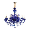Retro Elegant Crystal Glass Candles Led 3 Step Dimming Blue Chandelier