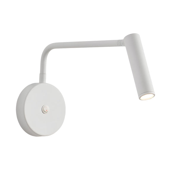 Black White Tube Led Swing Arm Wall Light Adjustable Wall Mounted Spotlight Bedroom Sconce Lamp