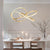 Creative Circular Curved Lines Led 3 Step Dimming Modern Chandelier