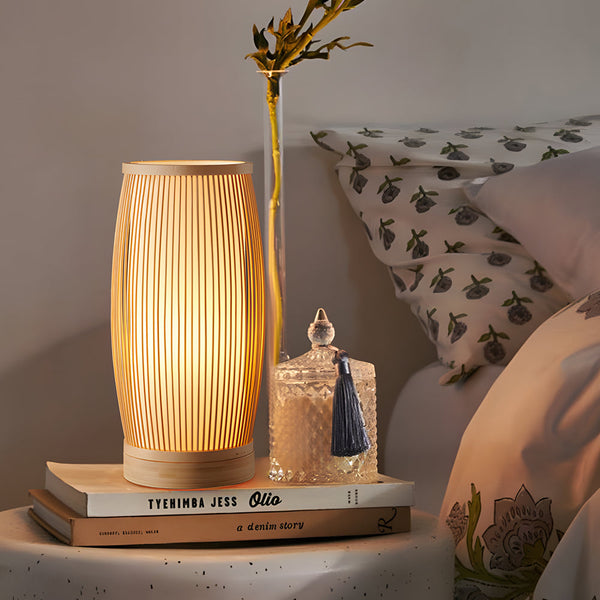 Japanese Lantern Bamboo Led Table Lamp