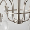 6 Light Glass Globe Shade Indoor Nickel Finish Chandelier