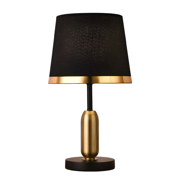 Vintage White Black And Mid Century Modern Brass Table Lamp