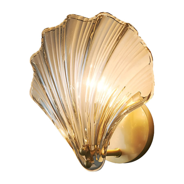 Creative Fan Shaped Glass Three Step Dimming Led Wall Sconce