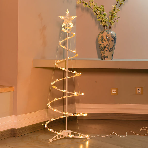 Spiral String Lights Led Artificial Christmas Trees Ornaments Floor Lamp