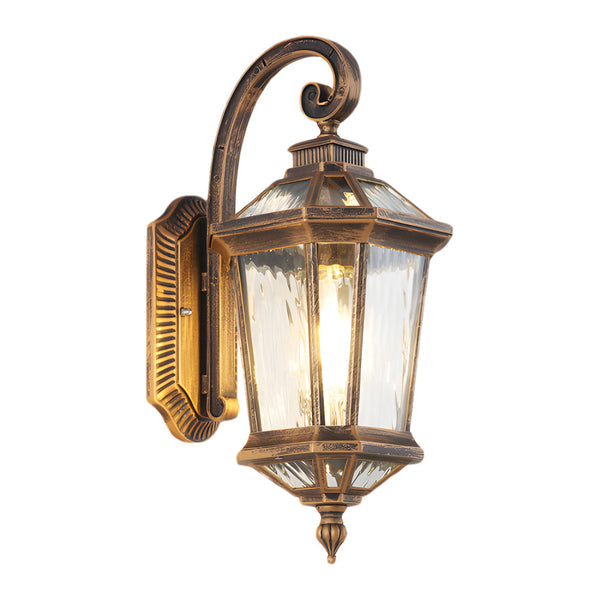 1 Light Black Clear Water Glass Outdoor Wall Light Lantern Wall Sconce Porch Wall Mounted Lights Exterior Wall Lamp