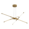 Modern Stepless Dimming Long Strip Sputnik Led Chandelier Gold Black Gold