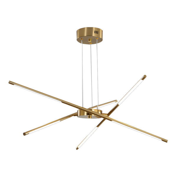 Modern Stepless Dimming Long Strip Sputnik Led Chandelier Gold Black Gold