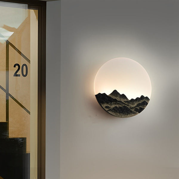 Round Mountain Scenery Outdoor Wall Lamp Li002424