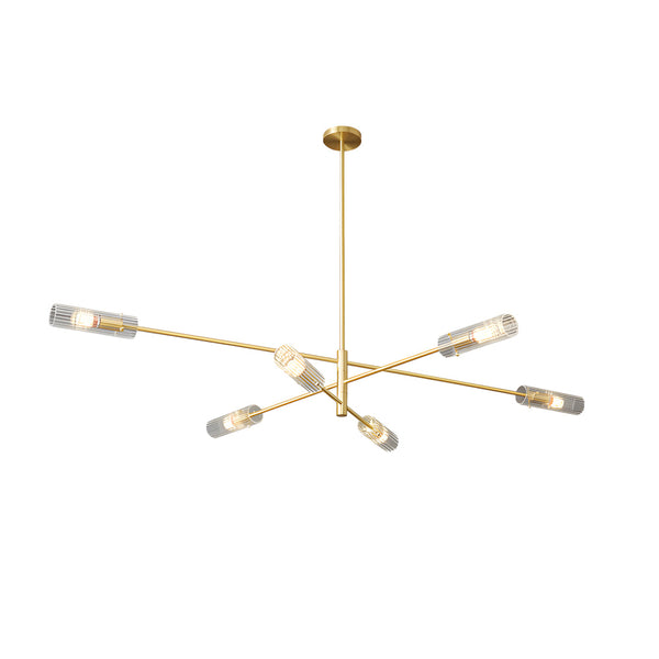 Industrial Sputnik Chandelier Copper Linear Pendant Lights 6 8 Light