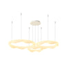 Wavy Circle Rings Three Step Dimming Led White Cream Modern Chandelier