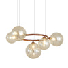 5 7 9 Light Glass Ball Circular Contemporary Chandelier With 3 Step Dimming
