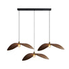 Wabi Sabi Walnut Bar Chandelier Leaf Curve Wooden Pendant Light