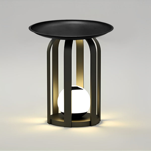 Set Of Waterproof Outdoor Table And Solar Floor Lamp