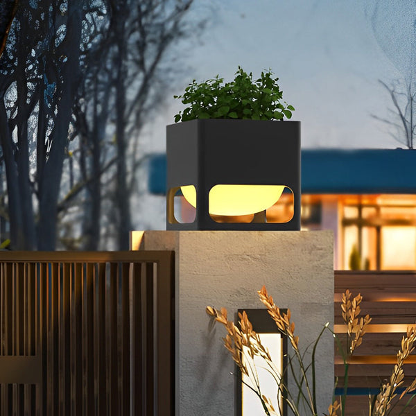 Square Outdoor Fence Post Light Ha093081