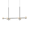 Modern Linear Glass Ball Pendant Light With 3 4 6 Light Black Gold